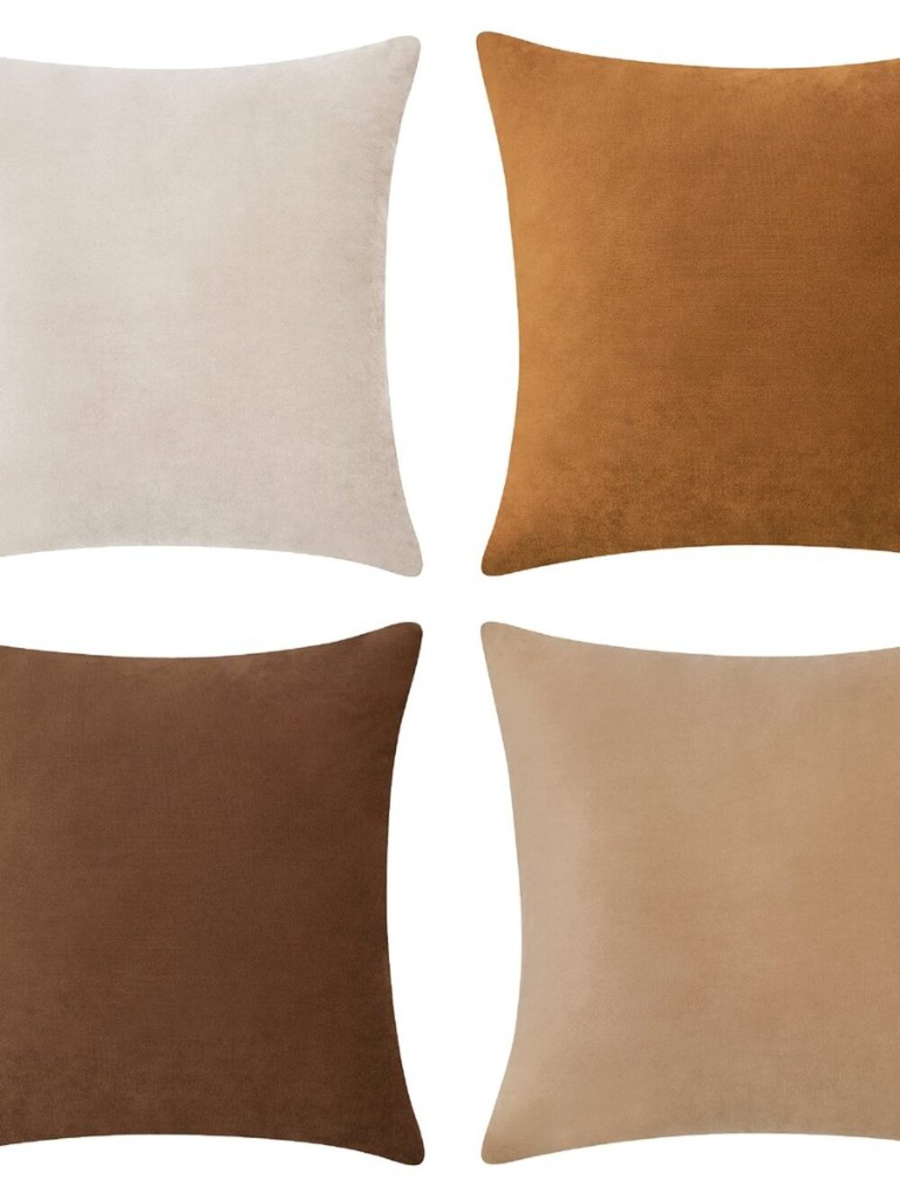 Decorative Throw Pillow Covers Cushion Cases, Set of 4 Soft Velvet Modern